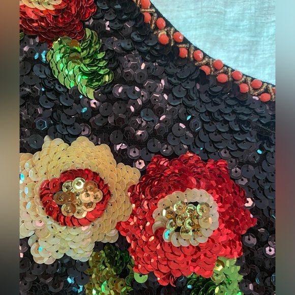 Vintage sequin floral vest - Picture 4 of 6